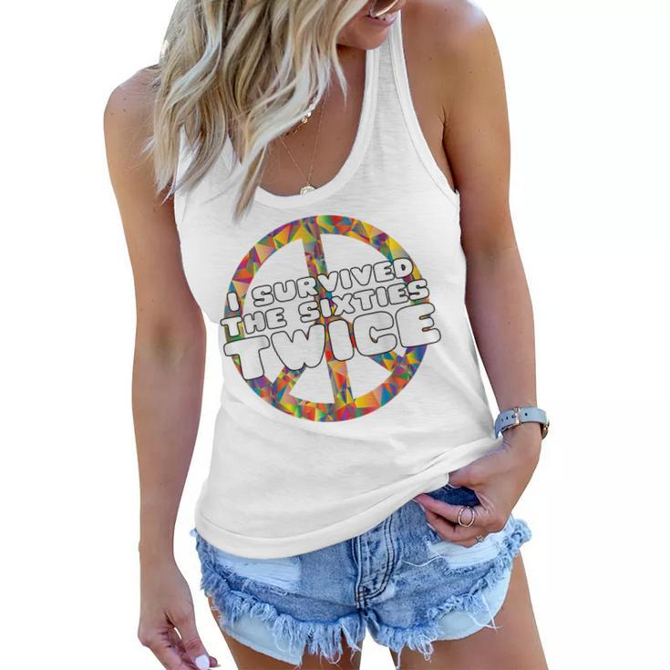 Funny Vintage I Survived The Sixties Twice Birthday  Women Flowy Tank