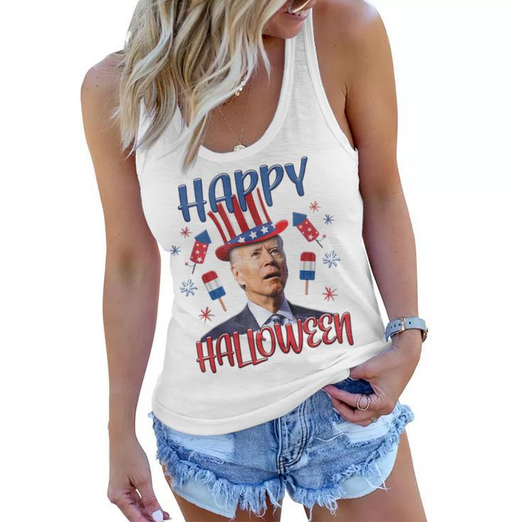 Halloween Funny Happy 4Th Of July Anti Joe Biden Men Women  Women Flowy Tank