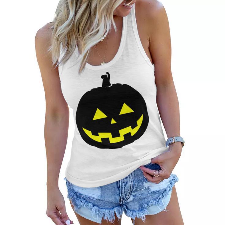 Happy Halloween Scary Black Pumpkin Pattern Women Flowy Tank