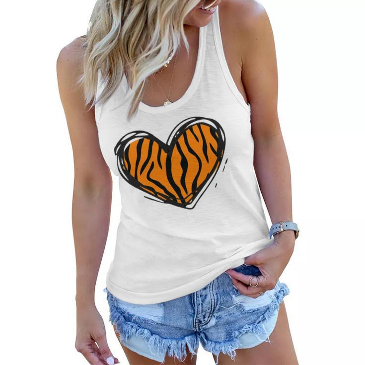 Heart Tiger Pattern Clothing - Tiger Print Women Flowy Tank