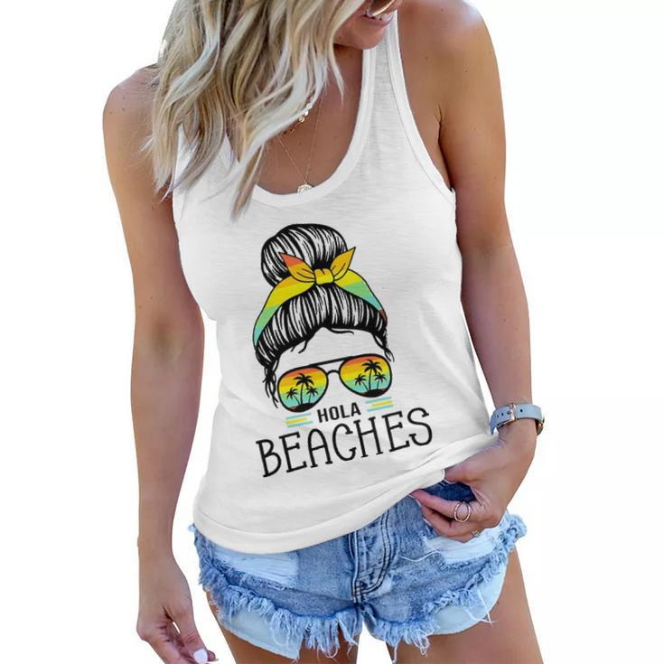 Hola Beaches Funny Beach Vacation Summer For Women Men Women Flowy Tank