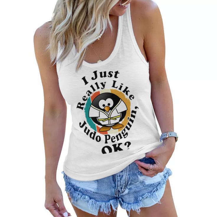 I Really Like Judo Penguin Ok Women Flowy Tank