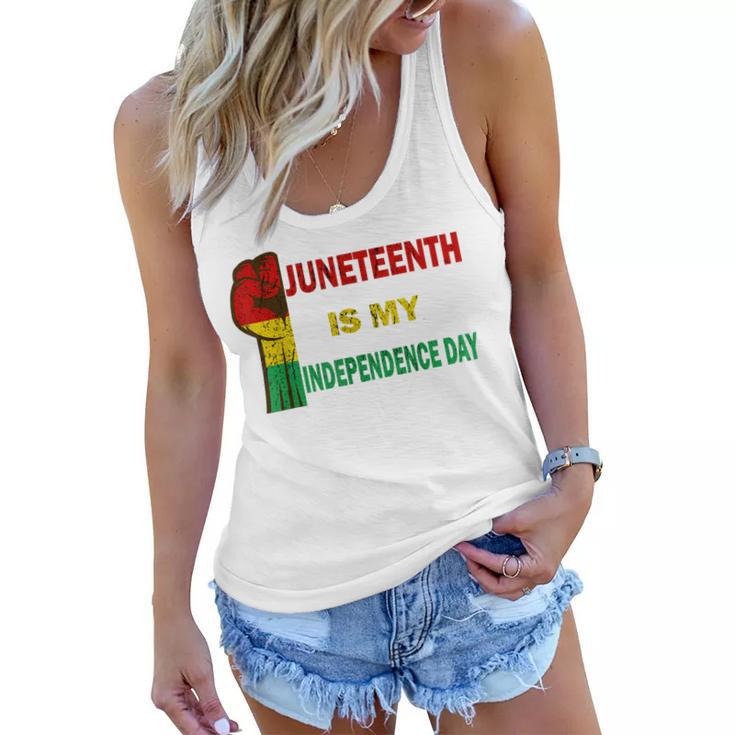 Juneteenth Is My Independence Day For Women Men Kids Vintage   Women Flowy Tank