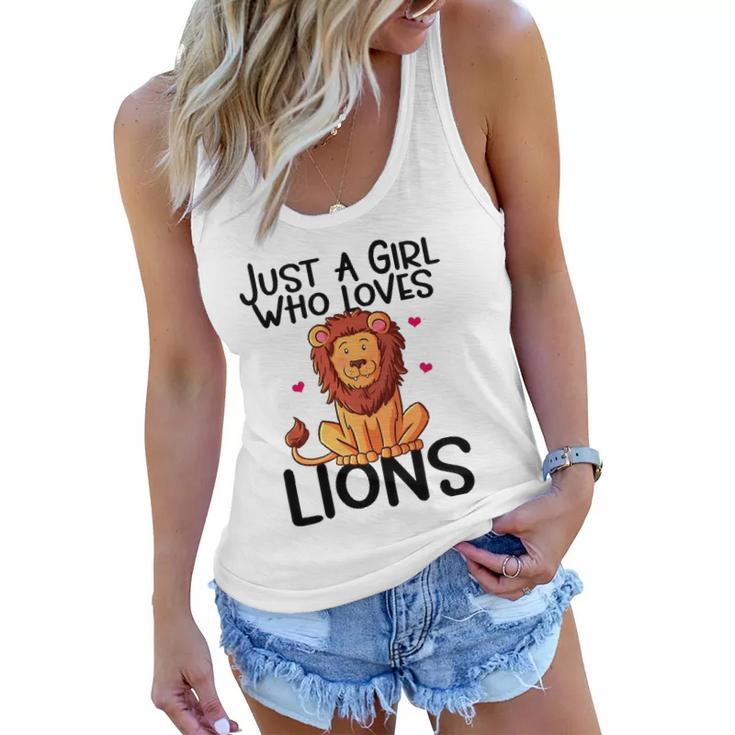Just A Girl Who Loves Lions Cute Lion Animal Costume Lover Women Flowy Tank