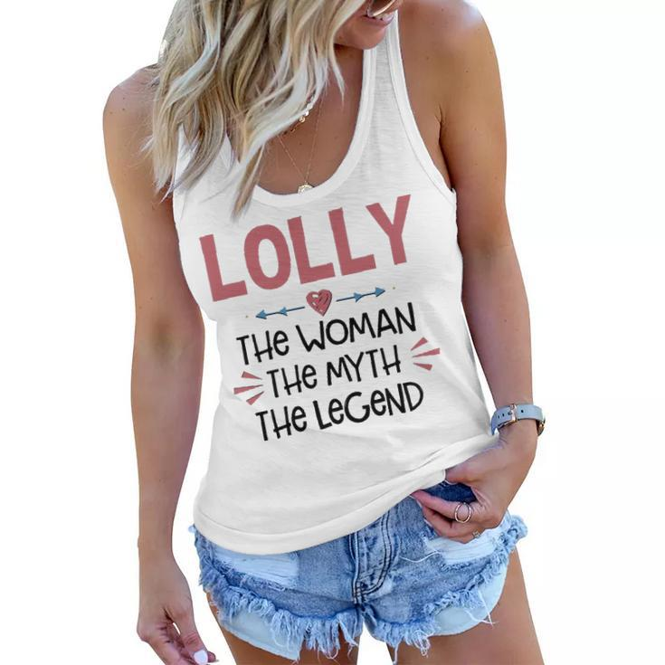 Lolly Grandma Gift   Lolly The Woman The Myth The Legend Women Flowy Tank