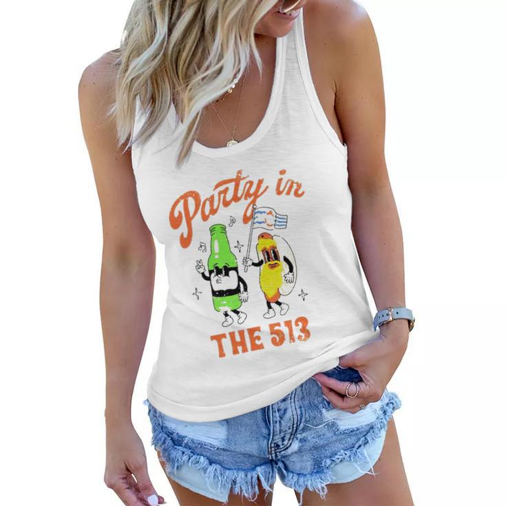 Party In The 513 Baseball Player Women Flowy Tank