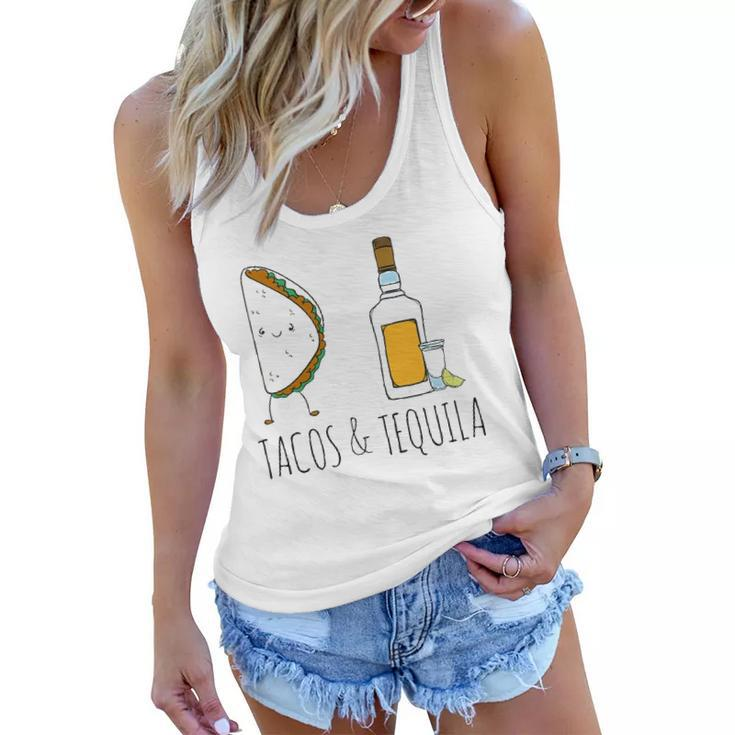 Tacos & Tequila Funny Drinking Party Women Flowy Tank