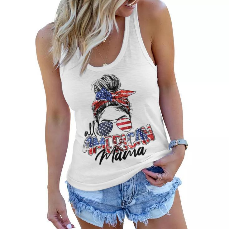 Womens All American Mama American Flag 4Th Of July Patriotic  Women Flowy Tank