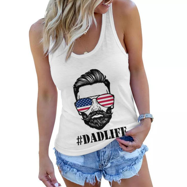 Womens Dad Life Sunglasses American Flag Fathers Day 4Th Of July  Women Flowy Tank