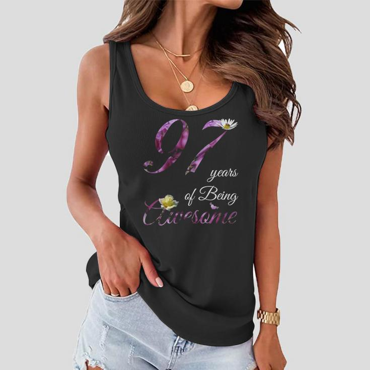 97 Years Old Awesome Floral 1925 97Th Birthday Gift Women Flowy Tank