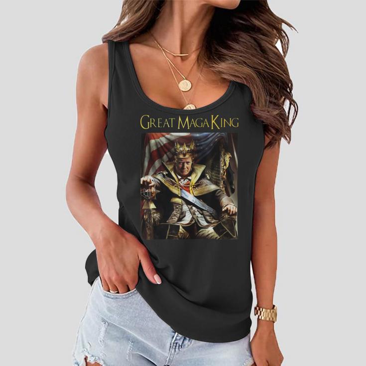 Anti Joe Biden Ultra Maga The Return Of The Great Maga King Women Flowy Tank