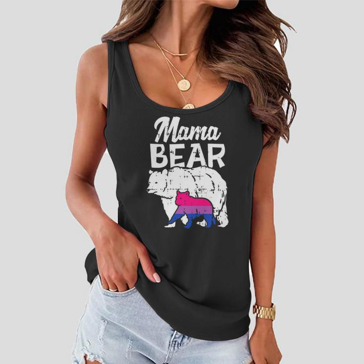 Bisexual Pride Mama Bear Bi Flag Lgbtq Mom Ally Women Gifts Women Flowy Tank