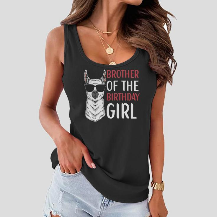 Brother Of The Birthday Girl Matching Birthday Outfit Llama Women Flowy Tank
