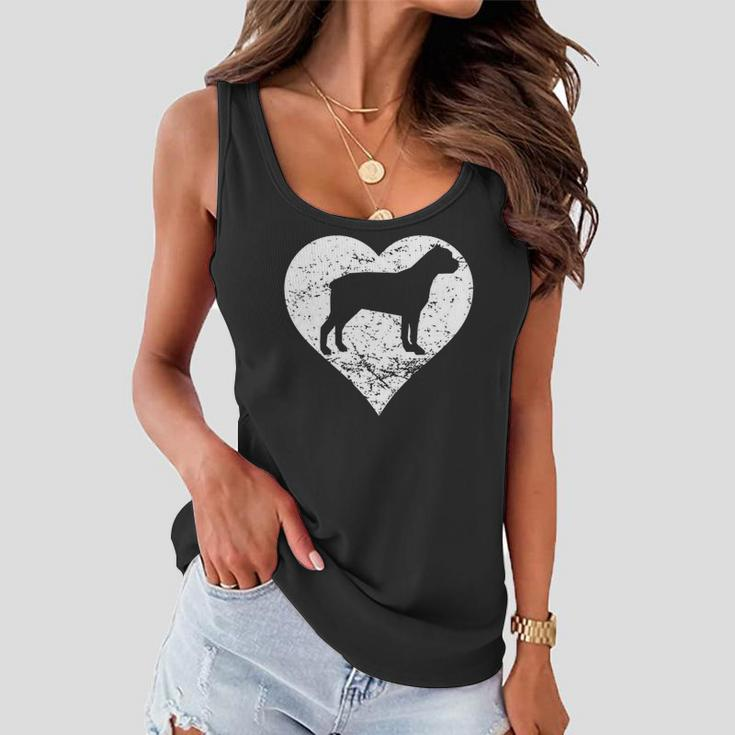 Distressed Cane Corso Heart Dog Owner Graphic Women Flowy Tank