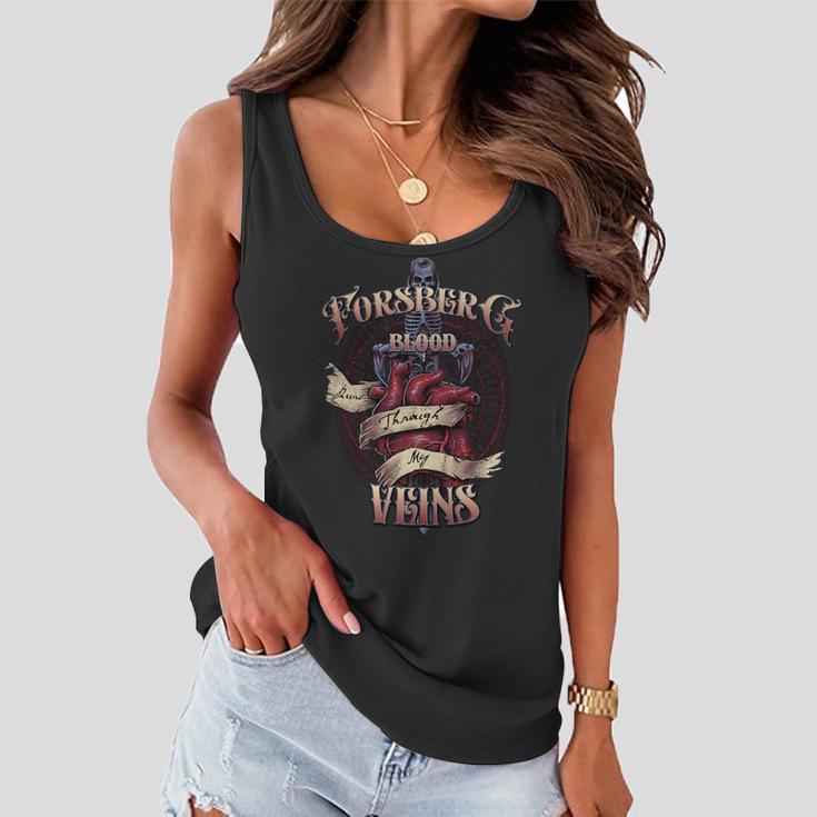 Forsberg Blood Runs Through My Veins Name Women Flowy Tank