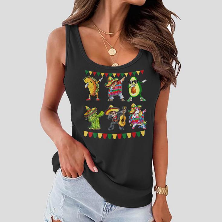 Funny Dabbing Taco Cinco De May Mexican Food V6 Women Flowy Tank