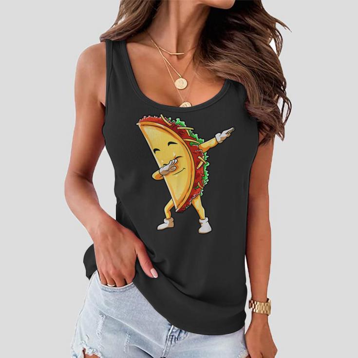 Funny Dabbing Taco Cinco De May Mexican Food Women Flowy Tank