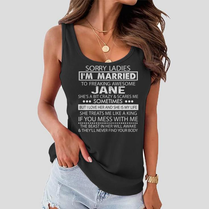 Jane Name Gift Im Married To Freaking Awesome Jane Women Flowy Tank