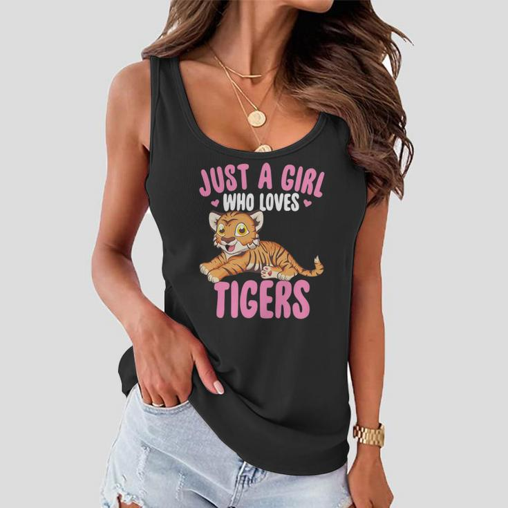 Just A Girl Who Loves Tigers Cute Kawaii Tiger Animal Women Flowy Tank