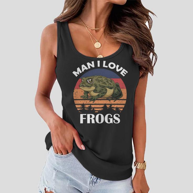 Man I Love Frogs Funny Retro Frog V2 Women Flowy Tank