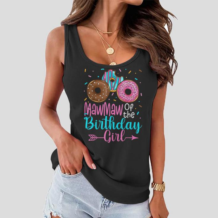 Mawmaw Of The Birthday Girl Donut Party Family Matching Women Flowy Tank