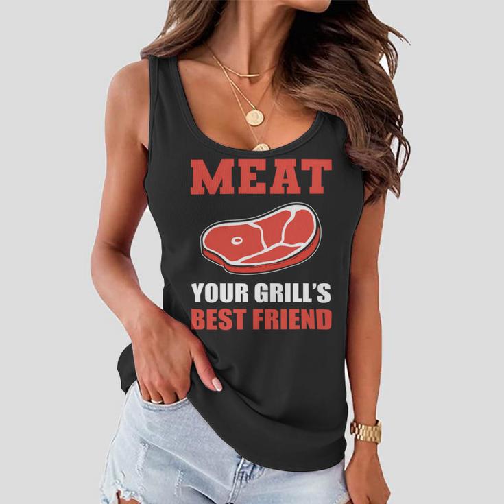 Meat Your Grill’S Best Friend Butcher Chef Cook Bbq Women Flowy Tank