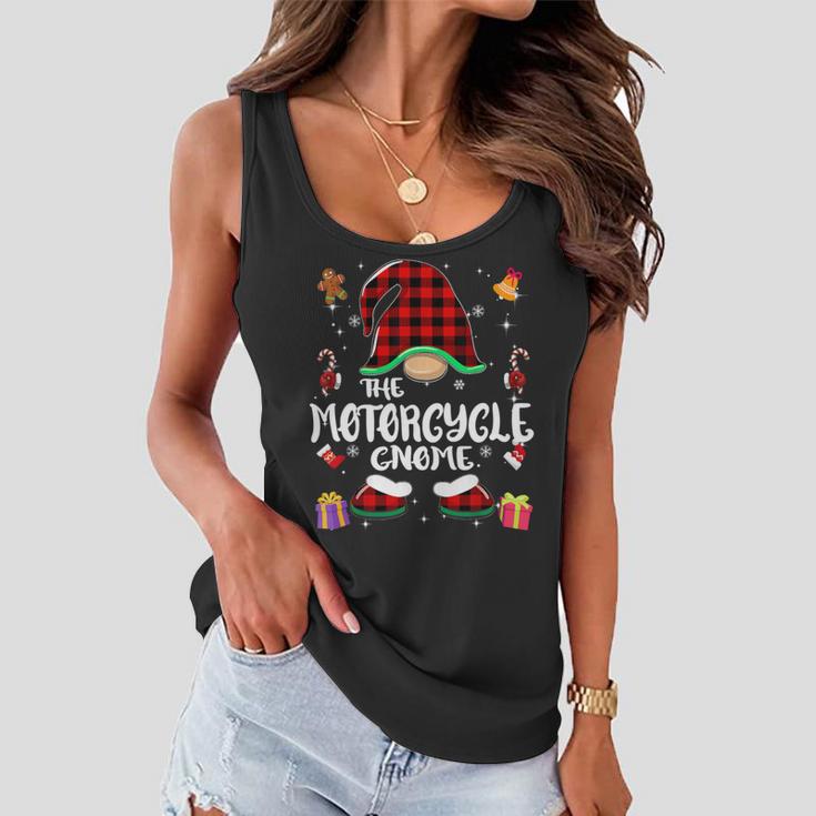 Motorcycle Gnome Buffalo Plaid Red 460 Shirt Women Flowy Tank