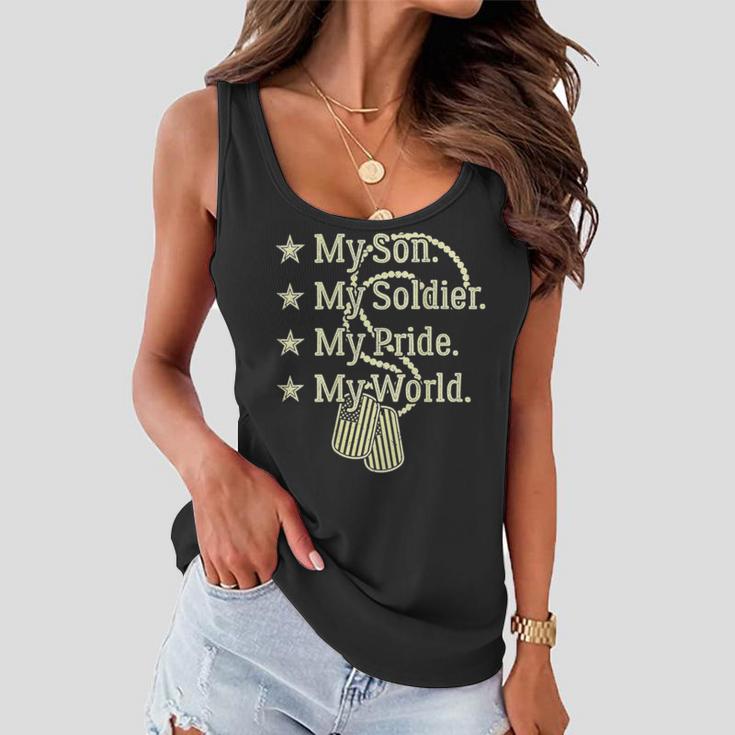 My Son Is A Soldier Hero Proud 707 Shirt Women Flowy Tank