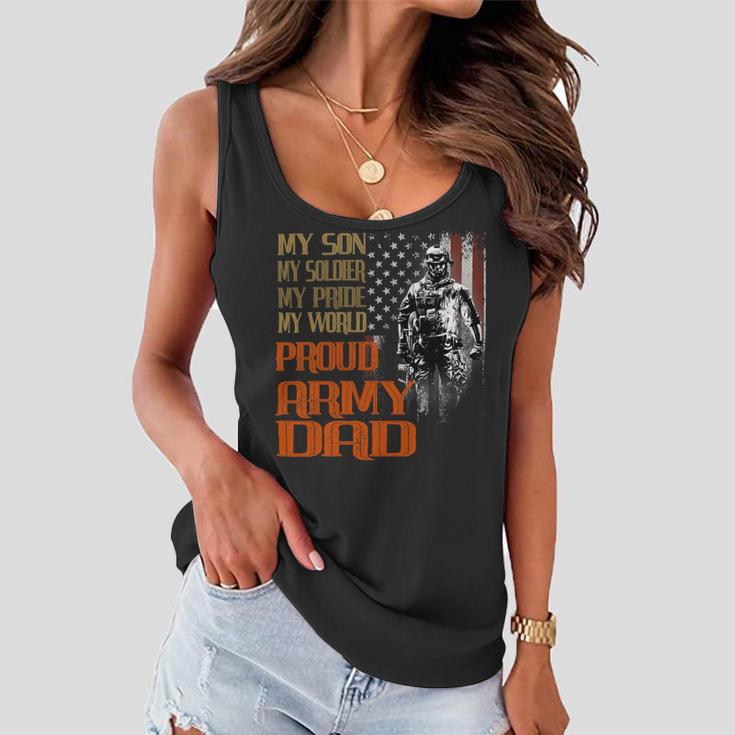 My Son Is A Soldier Hero Proud Army 708 Shirt Women Flowy Tank