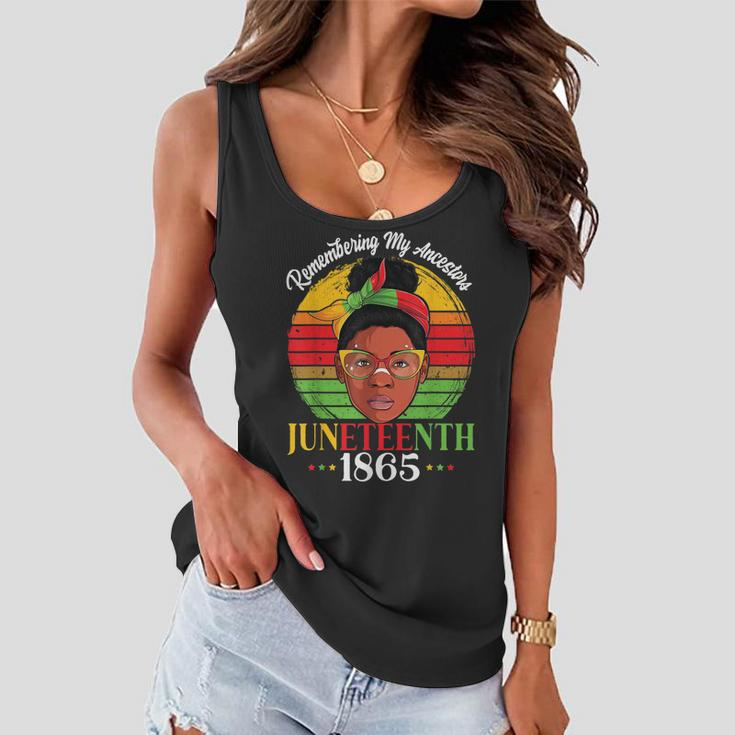 Remembering My Ancestors Juneteenth 1865 Independence Day Women Flowy Tank