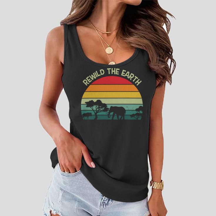 Rewild The Earth Animal Forest Earth Day Women Flowy Tank