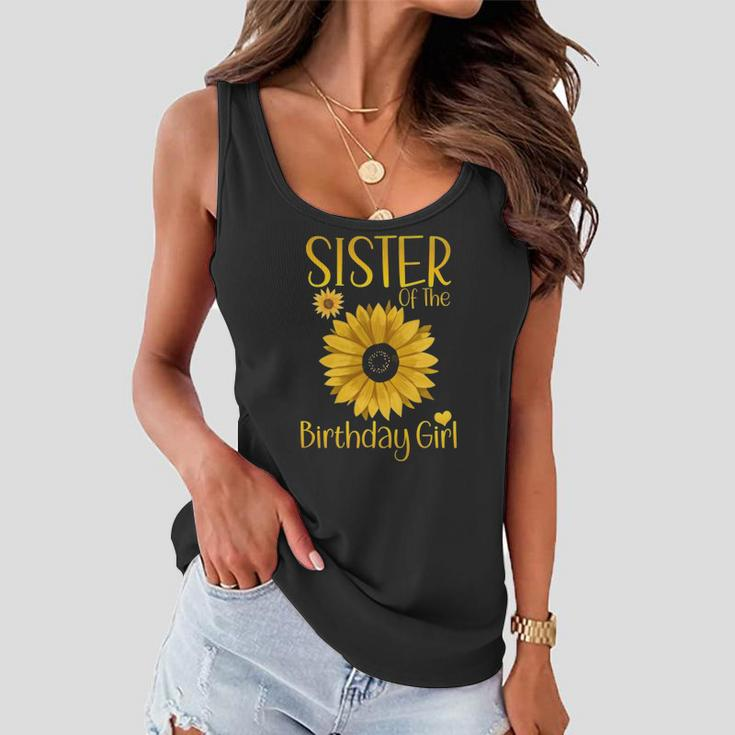 Sister Of The Birthday Girl Sunflower Family Matching Party Women Flowy Tank