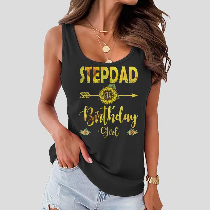 Stepdad Of The Birthday Girl Dad Sunflower Gifts Women Flowy Tank