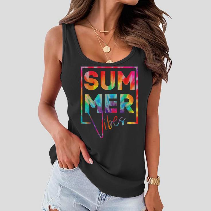 Summer Vibes Tie Dye Hello Summer Vacation Women Flowy Tank