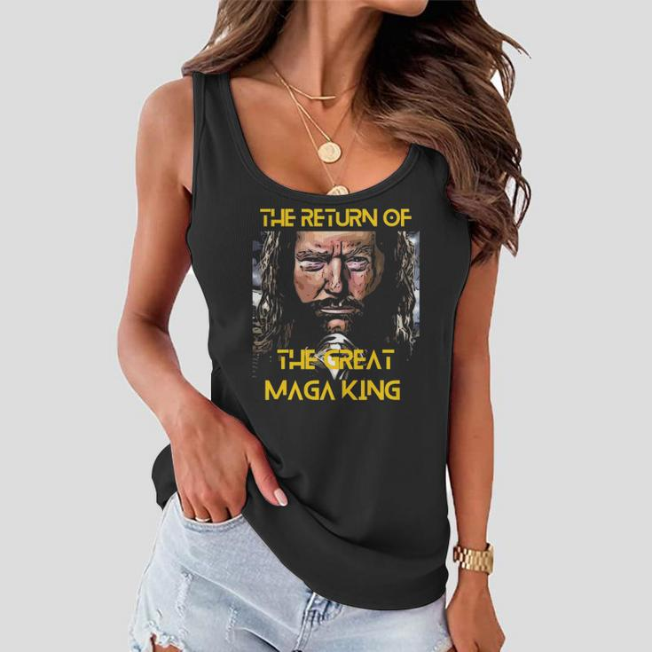 The Return Of The Great Maga King Ultra Maga Trump Design Women Flowy Tank