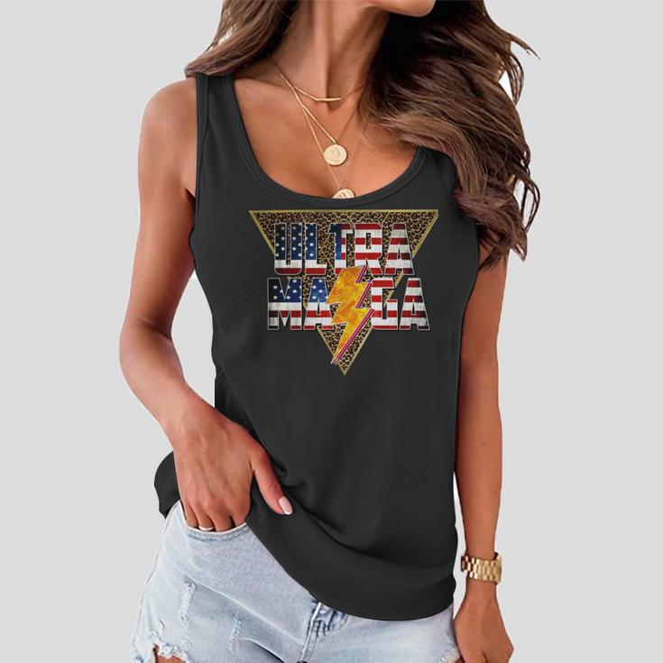 Ultra Maga Distressed Lightning Leopard Proud Ultramaga Gift Women Flowy Tank