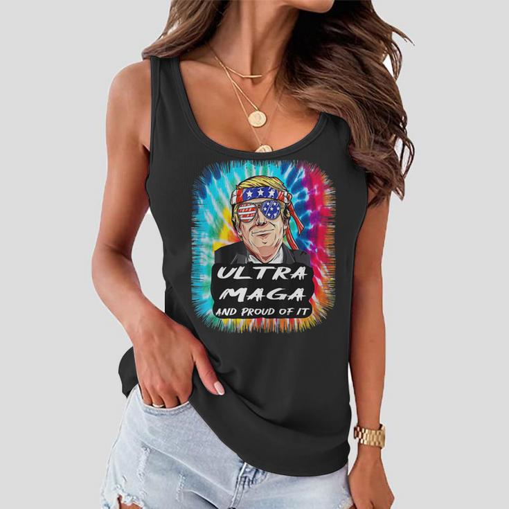 Ultra Maga Trump America Fun Tie Dye Women Flowy Tank