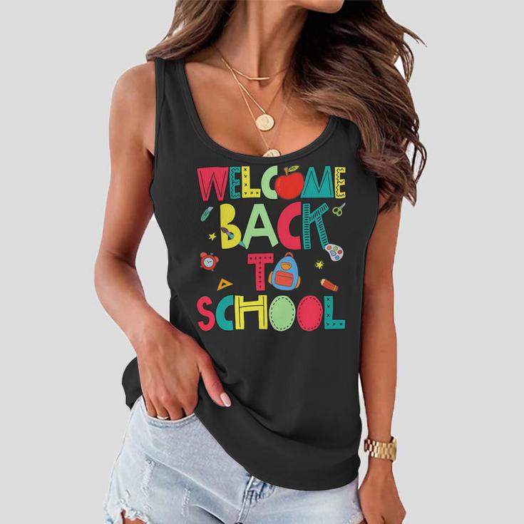 Welcome Back To School Happy First Day 488 Shirt Women Flowy Tank