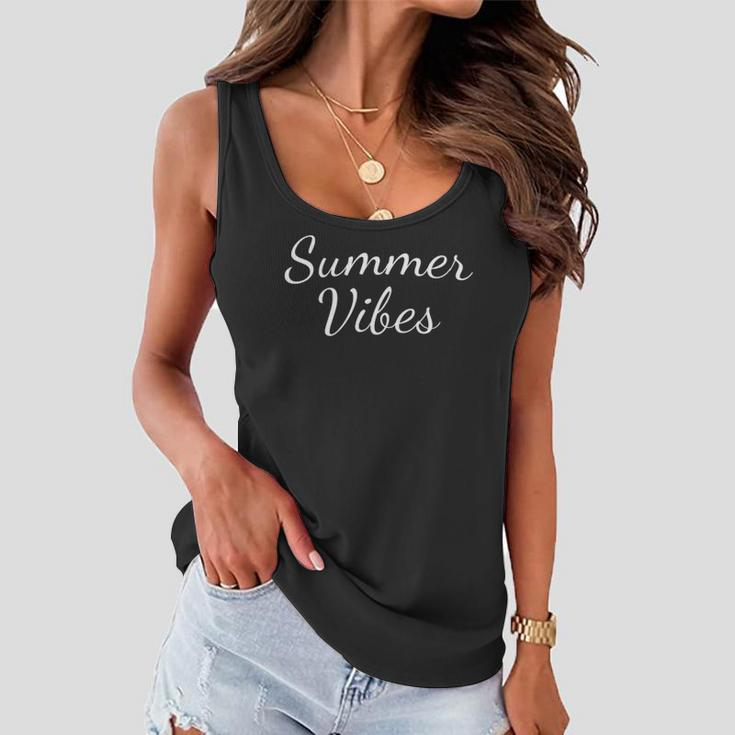 Womens Casual Beach Summer Vibes Lettering Colorful Short Sleeve Women Flowy Tank