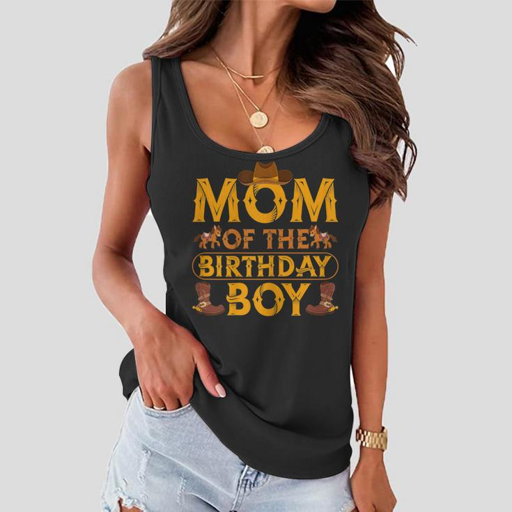 Womens Mom Of The Birthday Boy Cowboy Western Theme Birthday Party Women Flowy Tank