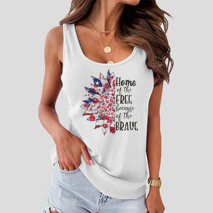 America The Home Of Free Because Of The Brave Plus Size Women Flowy Tank
