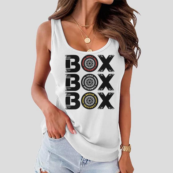 Box Box Box F1 Tyre Compound V2 Design Women Flowy Tank