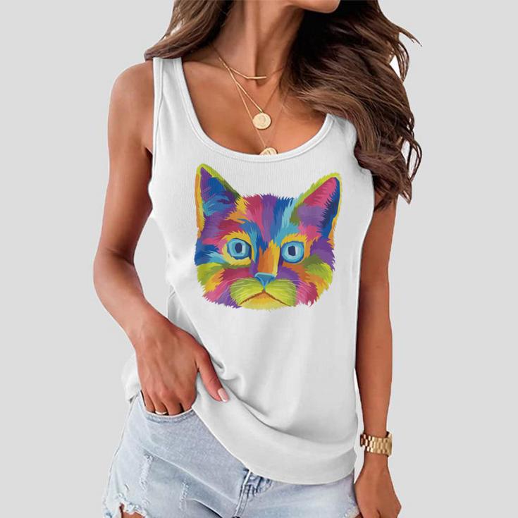 Cat Got Your Soul Women Flowy Tank