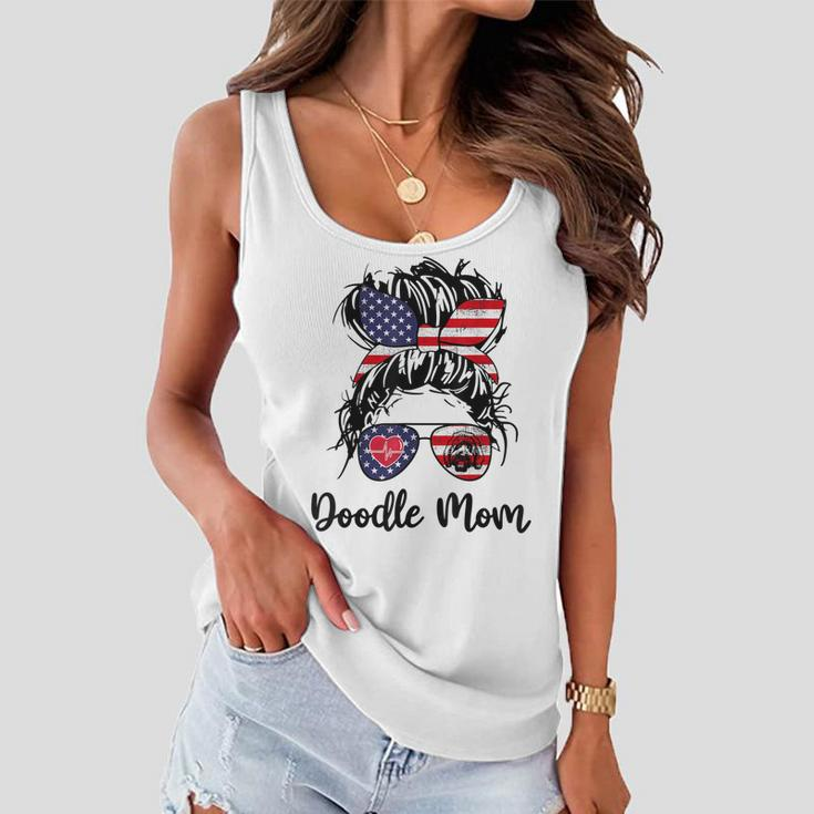 Doodle Mom Happy 4Th Of July American Flag Day Women Flowy Tank
