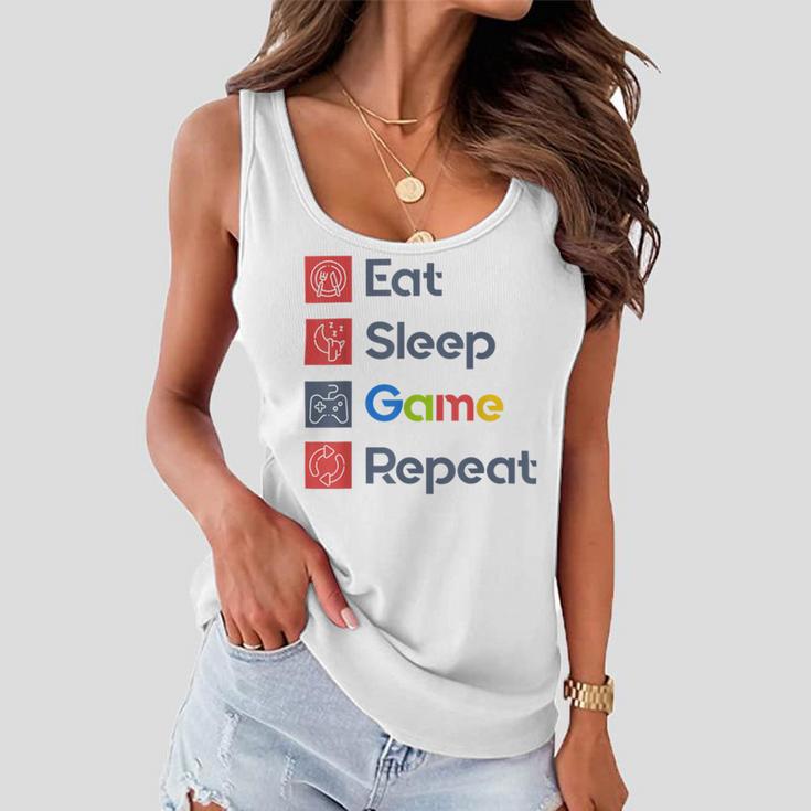 Eat Sleep Game Repeat Women Flowy Tank