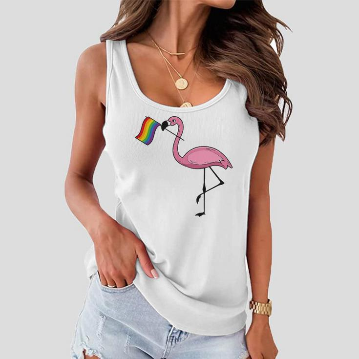 Flamingo Lgbt Flag Cool Gay Rights Supporters Gift Women Flowy Tank