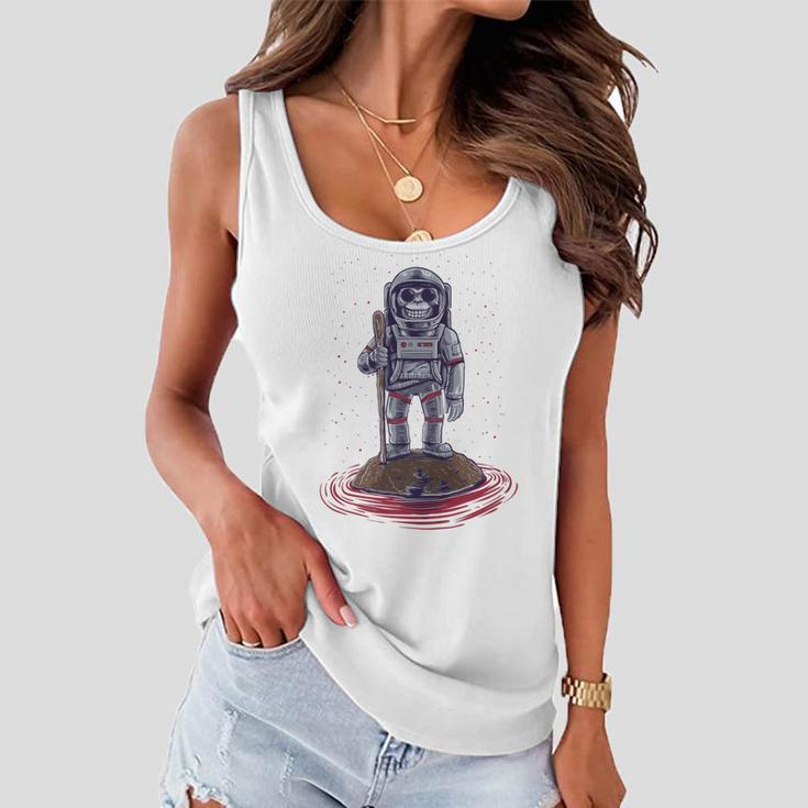 Funny Astronaut Monkey V3 Women Flowy Tank