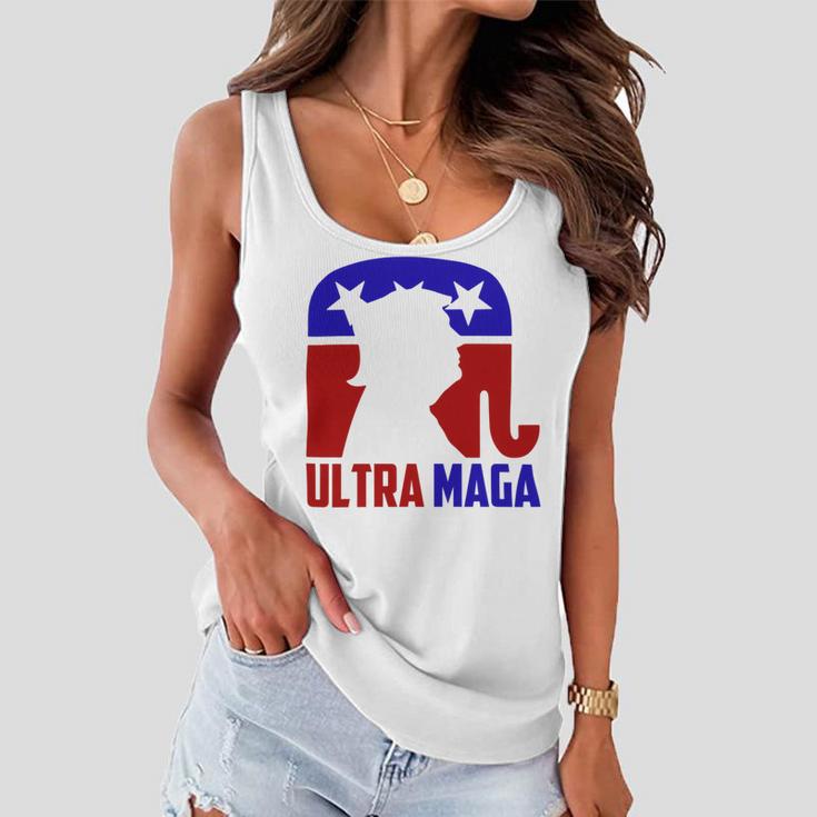 Funny Ultra Maga Gift For Americans Trump Biden Lover Women Flowy Tank