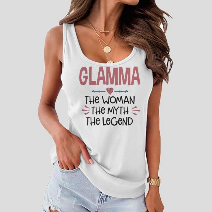 Glamma Grandma Gift Glamma The Woman The Myth The Legend Women Flowy Tank