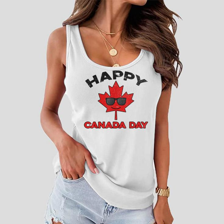 Happy Canada Day Funny Maple Leaf Canada Day Kids Toddler Women Flowy Tank